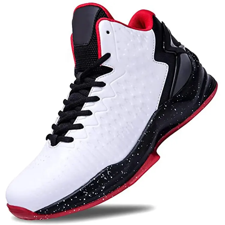 Men Breathable Sports Sneakers Anti Slip China Shoe Box Customized JIAN ER Wear Resistant High Upper Basketball Shoes Featured Image